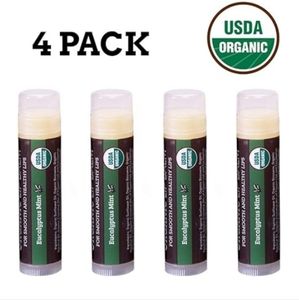 (4 Pack) Organic Best Lip Balm Repair Chapstick For Dry Cracked Lips Mint
